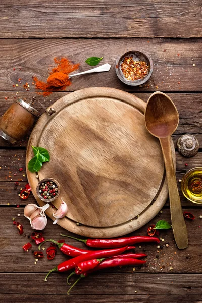 Kulinarisk bakgrunn med krydder – stockfoto