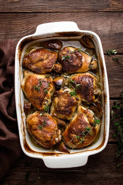 Baked chicken thighs — Stock Photo, Image