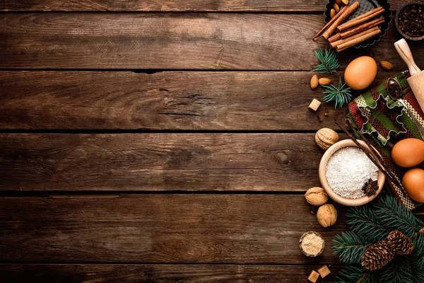 Weihnachtlicher kulinarischer Hintergrund — Stockfoto