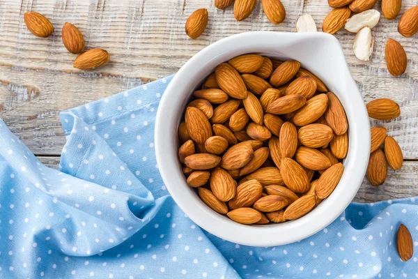 Mandlové ořechy, Veganská zdravá výživa — Stock fotografie