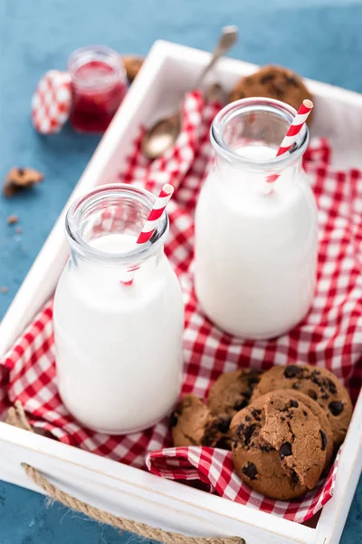 Joghurt in Flaschen trinken — Stockfoto