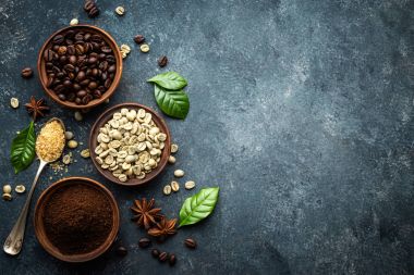 Kahve arka plan, üstten görünüm