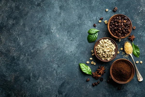 Koffie achtergrond, bovenaanzicht — Stockfoto