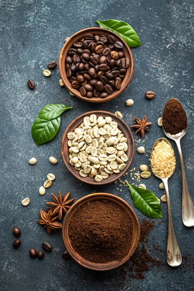 Sfondo caffè, vista dall'alto — Foto Stock