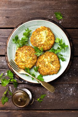 Sebze kabak krep plaka üzerinde