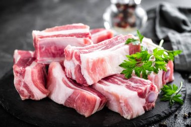 Pork ribs, raw meat clipart