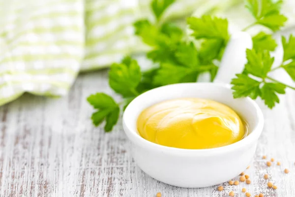 Mustard White Background — Stock Photo, Image