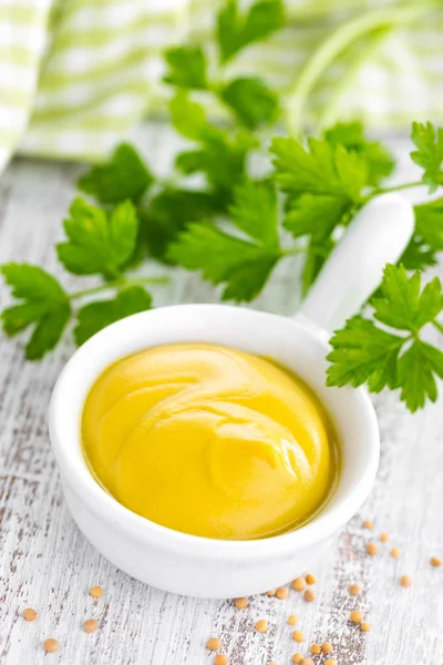 Mustard White Background — Stock Photo, Image