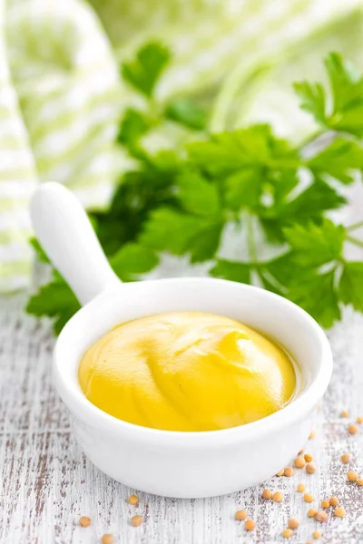 Mustard White Background — Stock Photo, Image