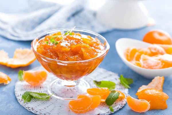 Chutný Mandarínský Džem Konfitace Mandarinek Marmeláda — Stock fotografie