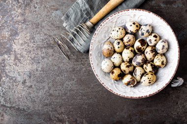 Paskalya bıldırcın yumurtası. Üstten Görünüm