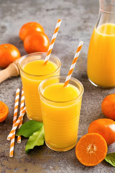 Jus Orange Mandarine Boisson Rafraîchissante Été Boisson Rafraîchissante Aux Fruits — Photo