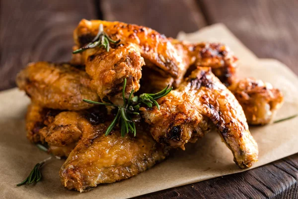 Bbq Chicken Wings Würzig Gegrilltes Fleisch — Stockfoto