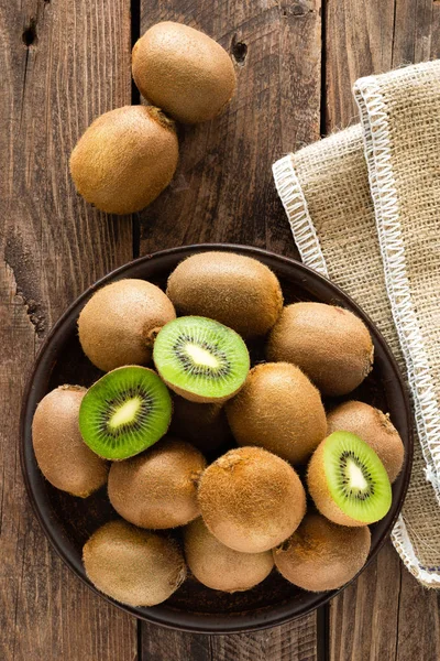 Kiwi Früchte Auf Rustikalem Holztisch Zutat Für Detox Smoothie — Stockfoto