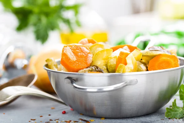 Plantaardige Hutspot Gebakken Groenten Vegetarische Maaltijden — Stockfoto