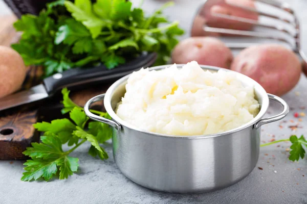 Kartoffelbrei Mit Butter Und Milch Pürieren Kartoffelpüree — Stockfoto