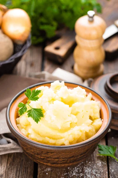 Puré Papas Puré Patatas Con Mantequilla Leche Patata Hervida Puré —  Fotos de Stock