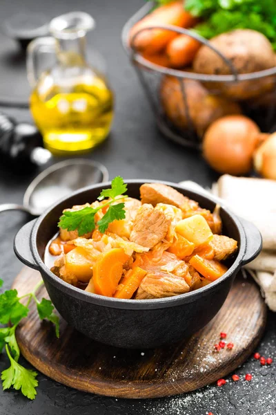 Ragoût Viande Aux Légumes Viande Braisée Chou Carotte Pomme Terre — Photo