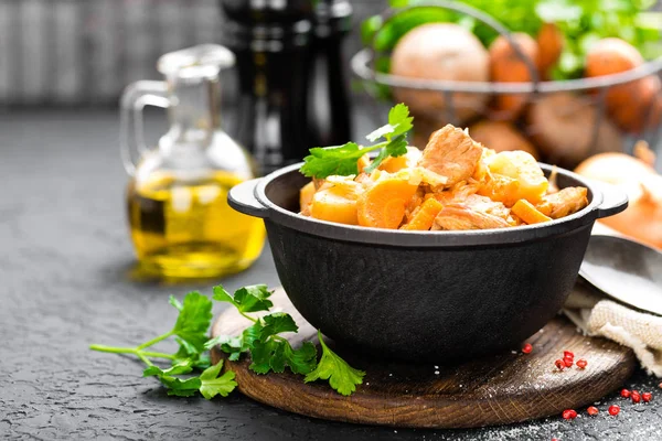 Ragoût Viande Aux Légumes Viande Braisée Chou Carotte Pomme Terre — Photo