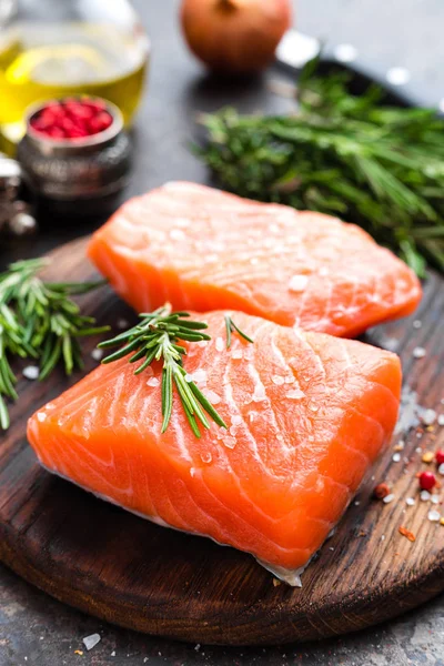 Salmone Pesce Salmone Fresco Filetto Pesce Salmone Crudo — Foto Stock