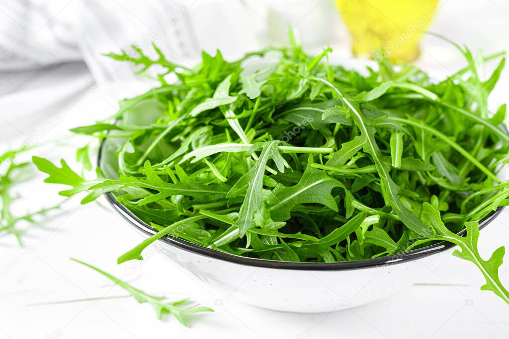 Fresh arugula or rocket leaves salad, rucola