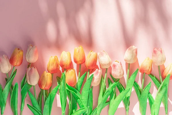 Spring Floral Background Greeting Card Tulips — Stock Photo, Image