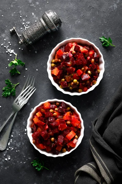 Salada Beterraba Beterraba Com Legumes Cozidos — Fotografia de Stock