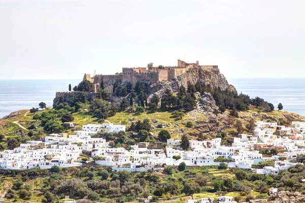 Wspaniały widok, Rodos - Lindos — Zdjęcie stockowe