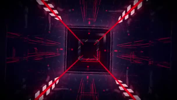 Technologie tunnel animatie. Technische achtergrond. — Stockvideo