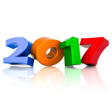 Yeni yıl 2017 3d çizim