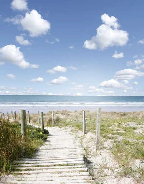 Gångväg strandutsikt — Stockfoto