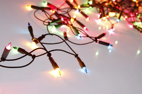 Vánoční světla zářící — Stock fotografie