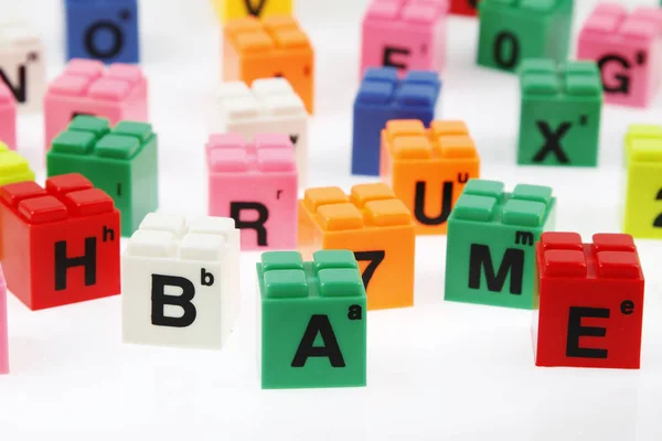 Verschiedene Buchstabenblöcke — Stockfoto