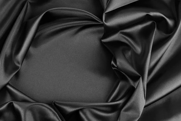 Black silk fabric — Stock Photo, Image