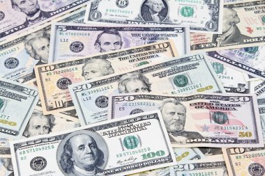 çeşitli Amerikan banknotlar