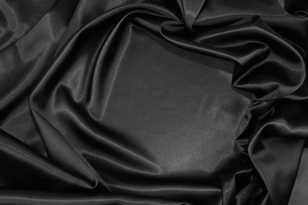 Black silk fabric — Stock Photo, Image