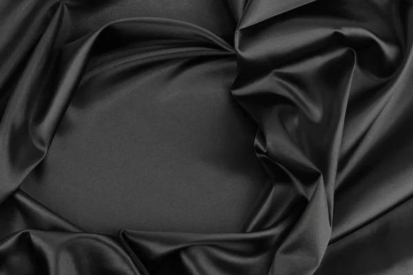 Černé hedvábné tkaniny — Stock fotografie