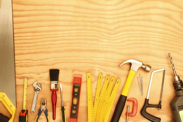 Tools on wood — Stok fotoğraf