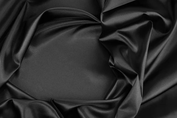 Black silk fabric — Stock Photo, Image