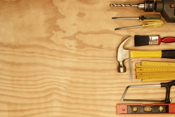 Tools on wood — Stock Photo, Image