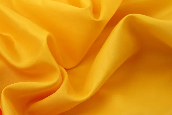 Yellow silk fabric — Stock Photo, Image