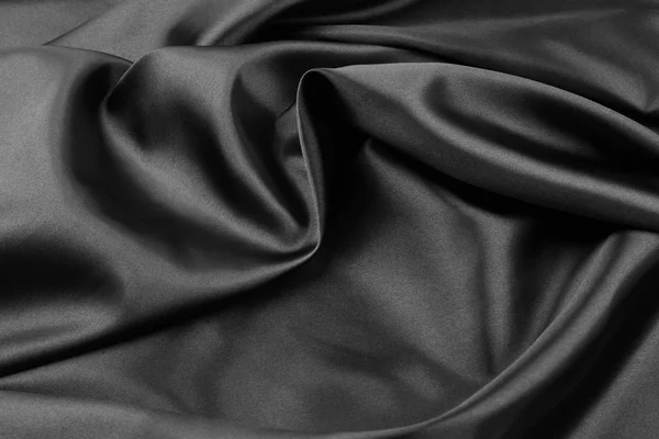 Чёрная шелковая ткань — стоковое фото