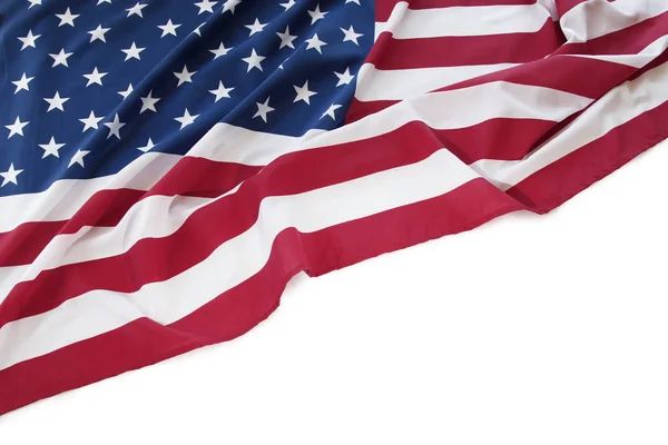 Флаг США на белом — стоковое фото
