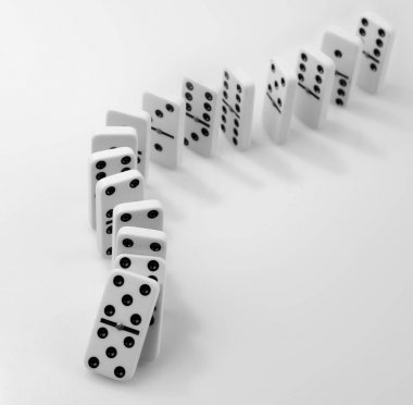 Dominoes in a row  clipart