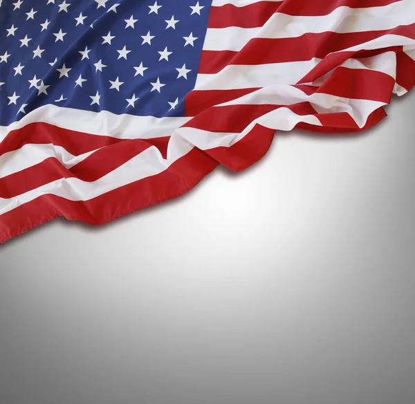 Флаг США на сером — стоковое фото