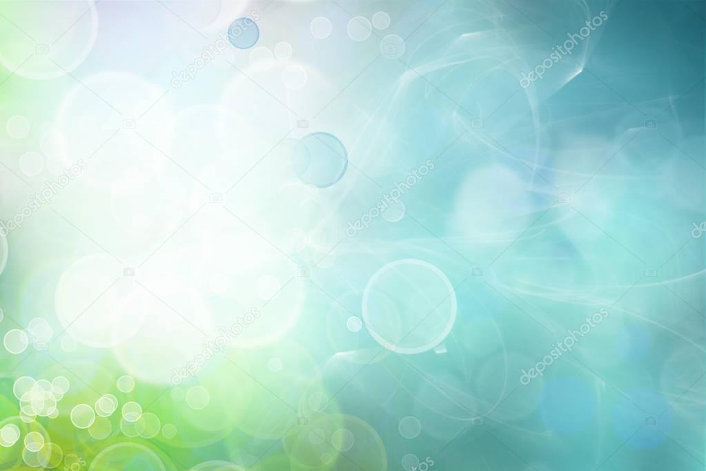 Blue green circles abstract background
