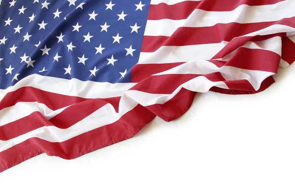 US-Flagge auf weiß — Stockfoto