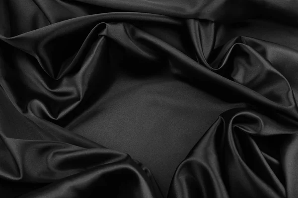 Czarne tkaniny jedwabne — Zdjęcie stockowe