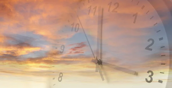 Clock in sky — Stock Photo, Image