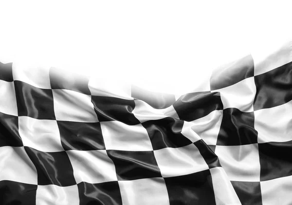 Шахматный флаг на белом — стоковое фото